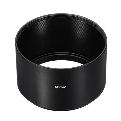 Picture of PATIKIL 55mm Lens Hood, Long Focus Frosted Surface Anti-Reflective Inside Hood for Camera Lens, Black for Nikon, for Fujifilm, for Pentax, for Leica