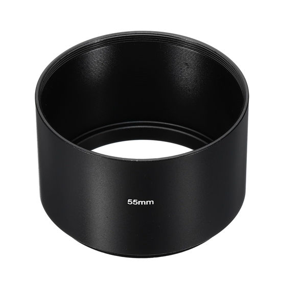 Picture of PATIKIL 55mm Lens Hood, Long Focus Frosted Surface Anti-Reflective Inside Hood for Camera Lens, Black for Nikon, for Fujifilm, for Pentax, for Leica