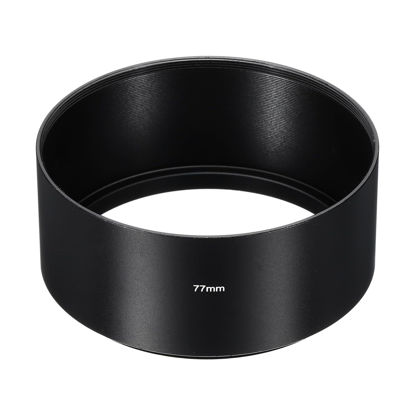 Picture of PATIKIL 77mm Lens Hood, Long Focus Frosted Surface Anti-Reflective Inside Hood for Camera Lens, Black for Nikon, for Fujifilm, for Pentax, for Leica