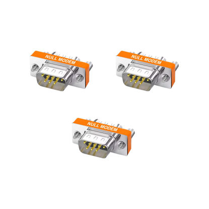 Picture of YIOVVOM DB9 Null Modem Adapter Male to Male Slimline Data Transfer Serial Port Adapter set of 3