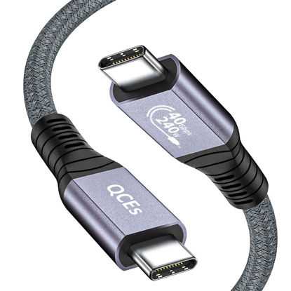 Picture of QCEs USB 4 Cable for Thunderbolt 4 Cable 3.3Ft, USB C to C for Thunderbolt 3/4 Cable 40Gbps Data Transfer 8K Display 240W PD Charging Compatible with iPhone 15 Pro Max, MacBook, Hub, SSD