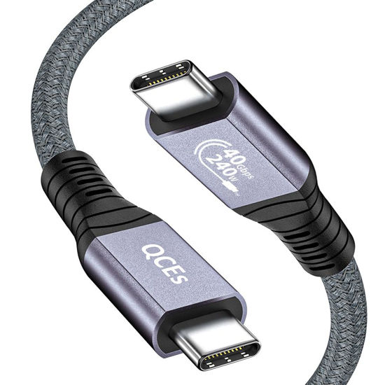 Picture of QCEs USB 4 Cable for Thunderbolt 4 Cable 3.3Ft, USB C to C for Thunderbolt 3/4 Cable 40Gbps Data Transfer 8K Display 240W PD Charging Compatible with iPhone 15 Pro Max, MacBook, Hub, SSD