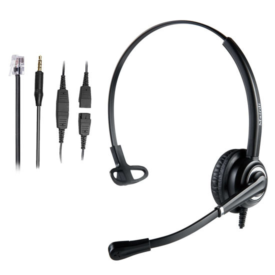 Picture of MAIRDI Office Headset with Microphone Noise Canceling, with RJ9 & 3.5mm Jack for Landline Deskphone Cell Phone PC Laptop, Telephone Headset for Call Center Phone, Work for Polycom Avaya Nortel