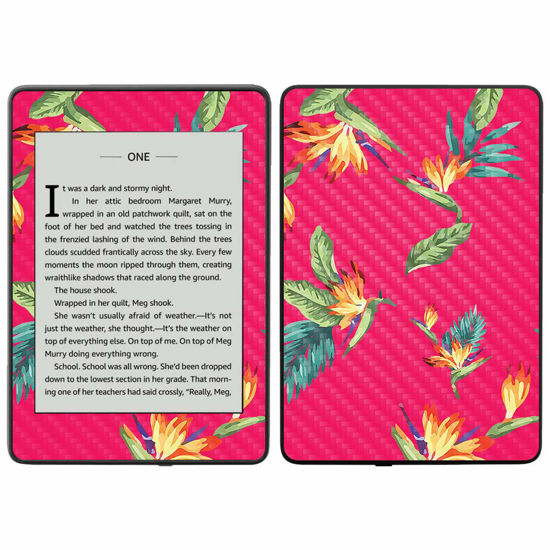 Picture of MightySkins Carbon Fiber Skin for Amazon Kindle Paperwhite 2018 (Waterproof Model) - Blue Petals | Protective, Durable Textured Carbon Fiber Finish | Easy to Apply, Remove| Made in The USA