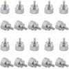 Picture of Powlankou 20 Pieces 6#-32 Computer Case Screws, Anodized Aluminum Thumbscrews, Fully Threaded Knurled Thumbscrews, Thumb Screws (Silver)