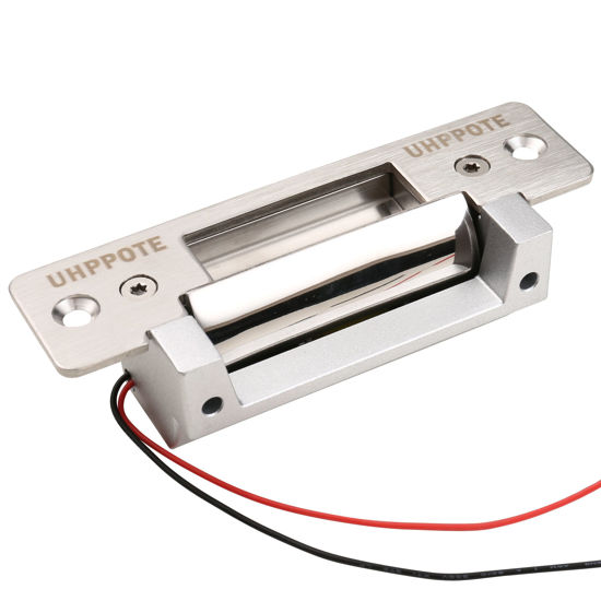 Picture of UHPPOTE ANSI Standard Heavy Duty Electric Door Strike Lock Fail-Secure or Fail-Safe Adjustable for Access Control Cylindrical Locksets (Input Voltage 12VDC)