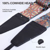 Picture of Padwa Lifestyle Adjustable Camera Strap - 2" Wide Top Layer Cowhide Head Camera Straps for Photographers, Vintage Adjustable Neck Shoulder & Crossbody Strap Quick Release fits All Cameras(Bohemia)