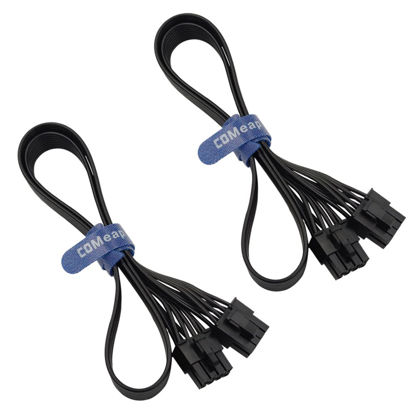 Picture of COMeap (2-Pack) PCIe Cable for Corsair, ATX CPU 8 Pin Male to PCIe 8 Pin (6+2) Male Power Cable for Corsair Thermaltake ARESGAME Power Supply 25-inch(63cm)
