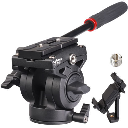 Picture of Leifrotto VS05K Tripod Fluid Head, with 1/4" Arca QR Plate, Max Load 11 lbs for Video Cameras and DSLR Cameras, with 3/8 to 1/4 Inch Screws Tripod Mount
