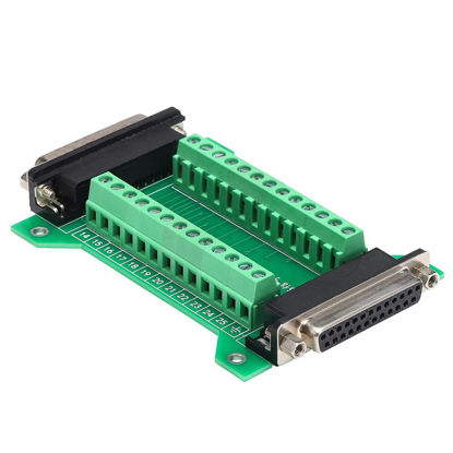 Picture of Jienk 1Pcs DB25 Female to Female Terminal Breakout Board, RS232 D-SUB Serial to 25pin Port Terminal Block Gender Changer Connector