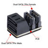 Picture of CERRXIAN 90 Degree Duale SATA 7PIN Male to Dual Female Connetcor for Low Profile Motherboard Desktops Computer SSD HDD(2-Pack)