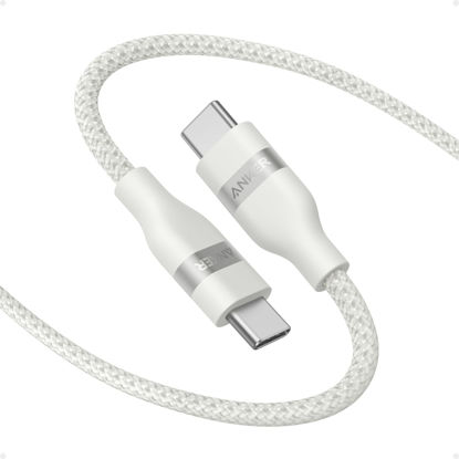 Picture of Anker Nano USB C Cable, 240W 6ft Flexible Multi-Color Braided Cord, Fast Charging Type C Charger for iPhone 16/16 Pro/16 Plus/16 Pro Max, MacBook Pro, iPad Pro, Galaxy S24, and More(White)