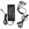 Picture of [UL Listed] JZTEK AC 100-240V to DC 12V 5A Switching Power Supply Adapter + DC Power Splitter Cable 1 Female to 8 Male Connectors for CCTV Camera/LED Strip Flexible Lights (12V 5A)