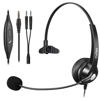 Picture of Callez Computer Headset, 3.5mm Cell Phone Headset with Mic Noise Cancelling, Wired Headphone for PC Laptop Tablet iPhone Android Call Center Home Office Work, in-line Controls