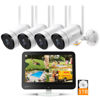 Picture of [180° Pan Rotation] Yeewise 2K All-in-One Wireless Security Camera System with 12” HD Monitor Built-in 10CH 5MP WiFi NVR, 4pcs 3MP Outdoor WiFi Cameras with 2-Way Audio, 1TB HDD for 24/7 Recording