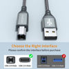 Picture of 2 Pack USB Printer Cable,5FT USB A to B Cable, 2.0 USB B Cable High-Speed Printer Cord Compatible with Hp, Canon, Brother, Samsung, Dell, Epson, Lexmark, Xerox, Piano, Dac, and More(Grey)