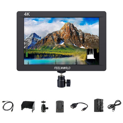 Picture of FEELWORLD FW703 7 Inch Video Camera Monitor with F750 4400 mAh Battery 3G SDI 4K HDMI DSLR On Camera Field Video Assist Peaking Focus IPS Full HD
