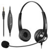 Picture of Callez 3.5mm Headset with Microphone Noise Cancelling for Cell Phone PC Laptop, Stereo Computer Headphones for iPhone Samsung Mac Call Center Office Skype, in-line Control, Clear Chat