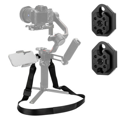 Picture of JJC Neck Shoulder Strap with NATO Rails for DJI RS 3 Pro/RS 3/RS 2/RSC 2 Gimbal Stabilizer, Weight Reducing Gimbal Belt Stress Relief Lanyard, Adjustable Length 37.4-59 inches, Max Load Capacity 198lb