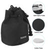 Picture of PATIKIL Soft Drawstring Lens Case, Lens Pouch Bag with Cotton Pad 3.5" OD Thick Fleece Cloth Camera Lens Bag for SLR Lens Water Cups, Black