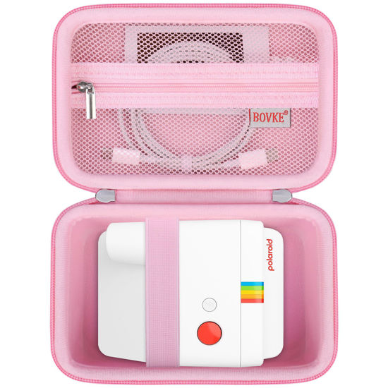 Picture of BOVKE Carrying Case for Polaroid Go Generation 2 / Polaroid Go Mini Instant Camera, Polaroid Go Gen 2 Camera Travel Storage Bag With Extra Space for Photo Films, Charging Cables, Pink