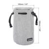 Picture of PATIKIL Soft Drawstring Lens Case, Lens Pouch Bag with Cotton Pad 3.9" OD Thick Fleece Cloth Camera Lens Bag for SLR Lens Water Cups, Grey