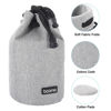 Picture of PATIKIL Soft Drawstring Lens Case, Lens Pouch Bag with Cotton Pad 3.9" OD Thick Fleece Cloth Camera Lens Bag for SLR Lens Water Cups, Grey