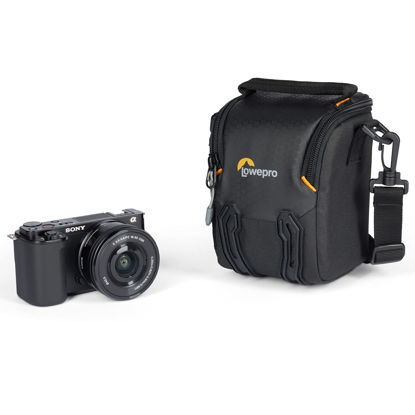 Picture of Lowepro Adventura SH 115 III, Camera Shoulder Bag with Adjustable/Removable Shoulder Strap, Camera Backpack for Mirrorless Camera, Compatible with Sony Alpha 6000 Series, Black
