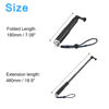 Picture of uxcell Portable Selfie Stick, 19 Inch Extension Adjustable Hand Grip Aluminum Alloy Monopod Pole Fit for Most Action Cameras, Silver & Black