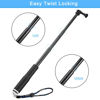 Picture of uxcell Portable Selfie Stick, 19 Inch Extension Adjustable Hand Grip Aluminum Alloy Monopod Pole Fit for Most Action Cameras, Silver & Black