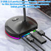 Picture of Blapsuro USB Microphone,Desktop Computer Mic with Mute Button and RGB Lighting,Plug&Play Condenser PC Laptop Mic,for Podcasting,Conference,Gaming,YouTube/Skype Mic for Mac/Window-Black-M8(3-Port Hub)