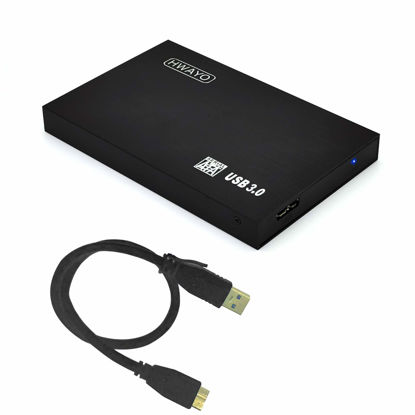 Picture of HWAYO 2.5'' 500GB Ultra Slim Portable External Hard Drive USB3.0 HDD Storage Compatible with PC, Desktop, Laptop, Xbox One Console (Black)