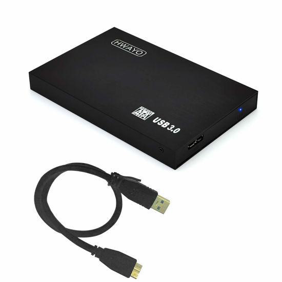 Picture of HWAYO 2.5'' 500GB Ultra Slim Portable External Hard Drive USB3.0 HDD Storage Compatible with PC, Desktop, Laptop, Xbox One Console (Black)