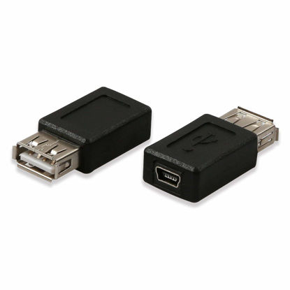 Picture of ELECTOP 2 Pack USB 2.0 A Female to USB B Mini 5 Pin Female Adapter Converter