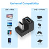 Picture of USB C 180 Degree Angled Adapter, U Shape USB C 3.1 Male to Female Adapter, Type C Angled Adapter Data Transfer Connector Compatible for Samsung, MacBook and More