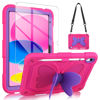 Picture of for iPad 10th Generation Case for Kids Girls, iPad 10th 2022 10.9 Case with Screen Protector Shoulder Strap Butterfly Wings Stand Pencil Holder, Rugged Cover for iPad 10th Gen 10.9'' (2022)-Rose Red