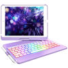 Picture of MMK Keyboard Case for iPad 7th/8th/9th Gen 10.2 inch 2019/2020/2021, Bluetooth, 360 Rotatable, 10 Color Backlit Keyboard Cover Tablet Case