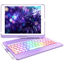 Picture of MMK Keyboard Case for iPad 7th/8th/9th Gen 10.2 inch 2019/2020/2021, Bluetooth, 360 Rotatable, 10 Color Backlit Keyboard Cover Tablet Case