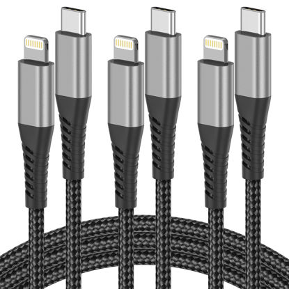 Picture of USB C to Lightning Cable 3FT [MFi Certified], 3-Pack iPhone Cord 3FT Fast Charging Compatible with iPhone 14 13 12 11 Pro Max XR XS X 8 SE Apple Devices