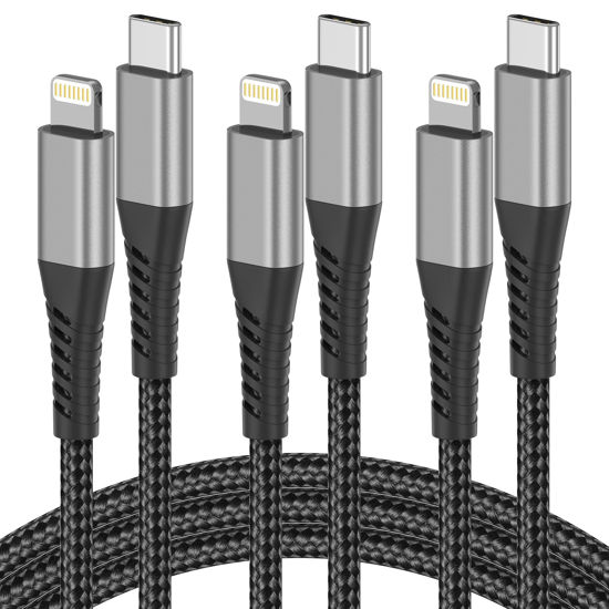 Picture of USB C to Lightning Cable 3FT [MFi Certified], 3-Pack iPhone Cord 3FT Fast Charging Compatible with iPhone 14 13 12 11 Pro Max XR XS X 8 SE Apple Devices