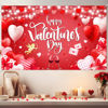 Picture of Mocsicka Happy Valentine's Day Backdrop Romantic Love Hearts Valentines Day Banner Valentines Day Party Decorations Photo Booth Prop