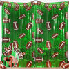 Picture of Knitgrip 2 Pack Football Party Decorations Photo Props 3.3x6.6 ft Football Foil Fringe Curtain Backdrop Birthday Party Decorations Sports Background