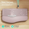Picture of Nulea RT05B Wireless Ergonomic Keyboard, Split Keyboard with Cushioned Wrist Rest, Bluetooth and USB Connectivity, USB-C Rechargeable Pink Grey