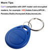 Picture of UHPPOTE Proximity 125KHz RFID EM-ID Card Keyfob for Door Access Control - Read Only - Color Blue - 100 Pack