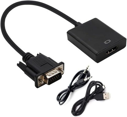 Picture of BUBUCAM VGA to HDMI Adapter, Audio Support 1080P Resolution VGA to HDMI Adapter(Male to Female) for Computer, PC, Laptop, Monitor