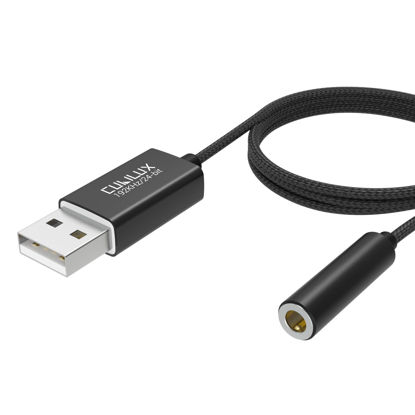 Picture of Cubilux USB to 3.5mm Jack Audio Adapter,USB A to AUX Cable with TRRS 4-Pole Adapter,External Stereo Sound Card Compatible with PS5 PS4, Windows Linux Laptop PC Computer Raspberry Pi, 4 FT