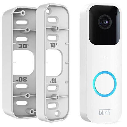 Picture of Blink Doorbell Mount, Adjustable (15 to 45 Degrees) Corner Mount, No-Drill Mounting Bracket for Blink Doorbell Camera, Wide Viewing Angle Mount, White