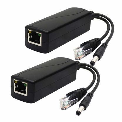 Picture of ANVISION 2-Pack Active 12V PoE Splitter Adapter, Plug 5.5mm x 2.5mm, IEEE 802.3af Compliant 10/100Mbps, for IP Camera AP Voip Phone and More