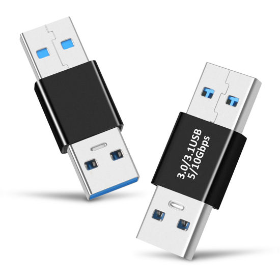 Picture of AIYEEN USB 3.0/3.1 Male to USB 3.0/3.1 Male Adapter (2 Pack), OTG 3.0/3.1 USB A to 3.0/3.1 USB A Adapter, USB Connector Connection or Data Cable Extension, USB3.0 Expansion Adapter