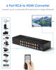 Picture of 6 Port RCA to HDMI Converter, Dual AV to HDMI Converter Supports 16:9/4:3 Composite to HDMI Adapter Support 1080P PAL/NTSC Compatible with Sega/Xbox/PS1/PS2/PS3/WII/N64/VHS, VCRs, and DVD Players